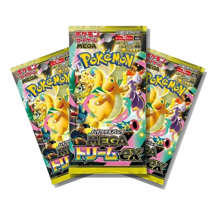 Mega Dream ex · 3-Pack Bundle Japanese Pokémon booster packs, factory sealed