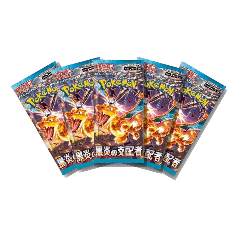 Ruler of the Black Flame · 5-Pack Bundle Japanese Pokémon booster packs, factory sealed