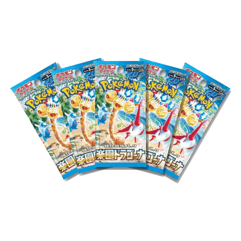 Paradise Dragona · 5-Pack Bundle Japanese Pokémon booster packs, factory sealed