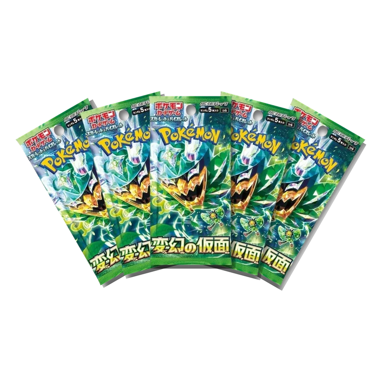 Mask of Change · 5-Pack Bundle Japanese Pokémon booster packs, factory sealed