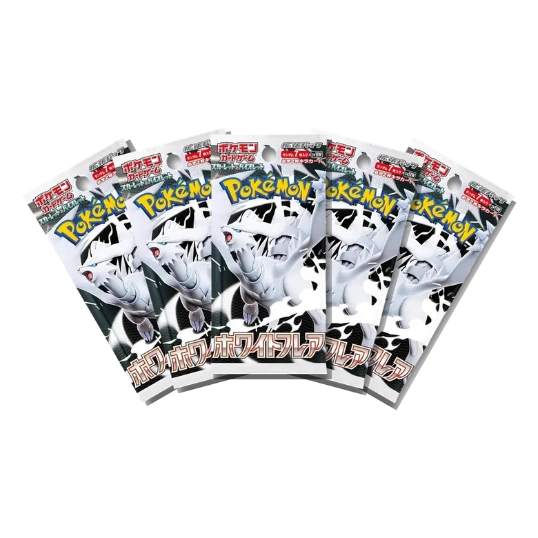 White Flare · 5-Pack Bundle Japanese Pokémon booster packs, factory sealed