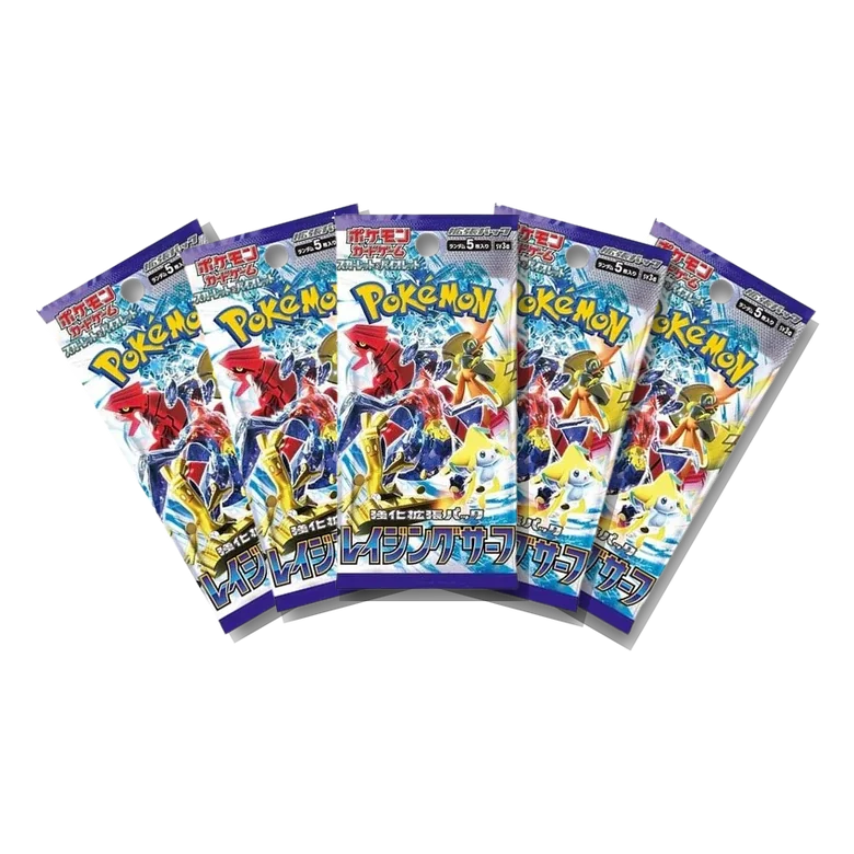 Raging Surf · 5-Pack Bundle Japanese Pokémon booster packs, factory sealed